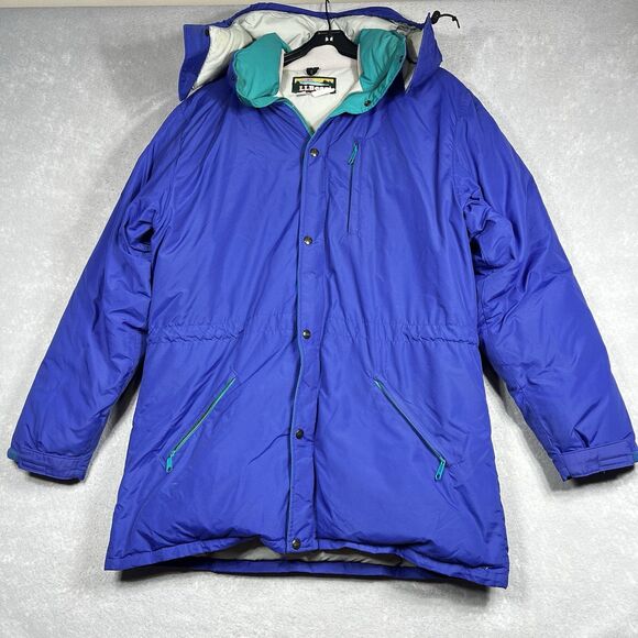 Vintage LL BEAN PENOBSCOT PARKA Jacket Blue Men’s Large TALL Goose Down MADE USA - Picture 1 of 15